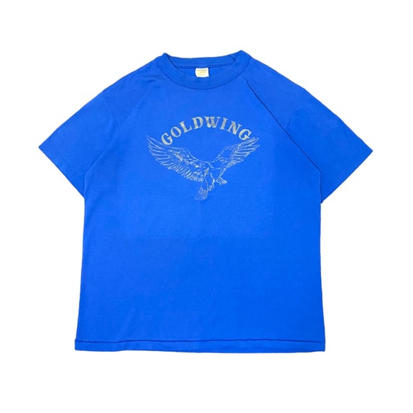 Vintage 1990s Honda Goldwing Faded Blue Shirt - Picture 1 of 10